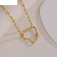 fashion hollow heartshaped necklace pendant titanium steel clavicle chainpicture9